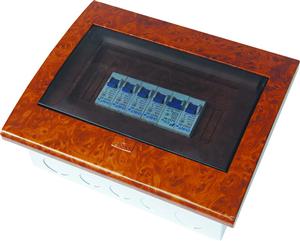 6-9回路弧面盖梅兰型深色木纹半塑配电箱